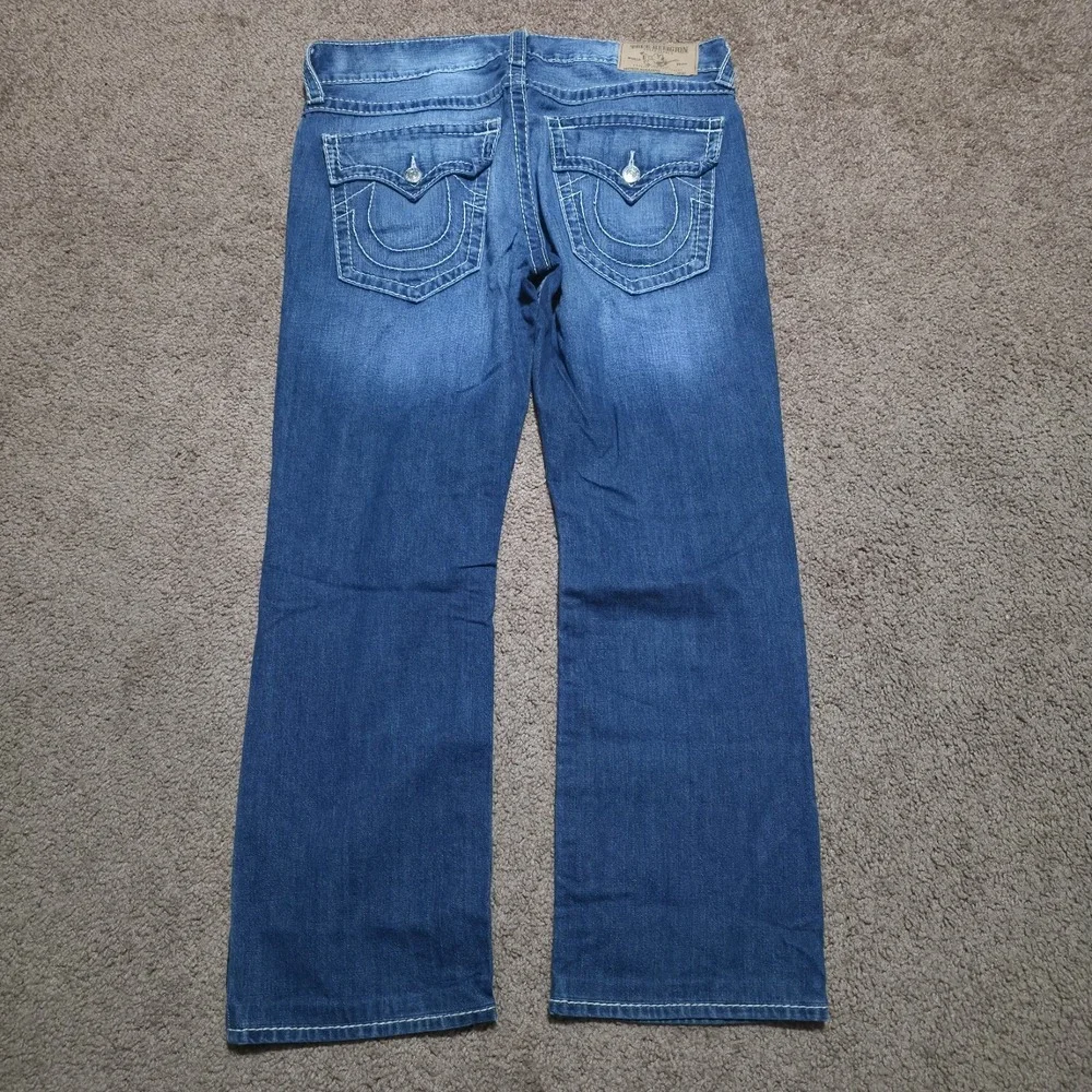 True Religion Jeans Straight Flap Big T Blue Pants Size 36 x 29 *Fits 38 x 29*